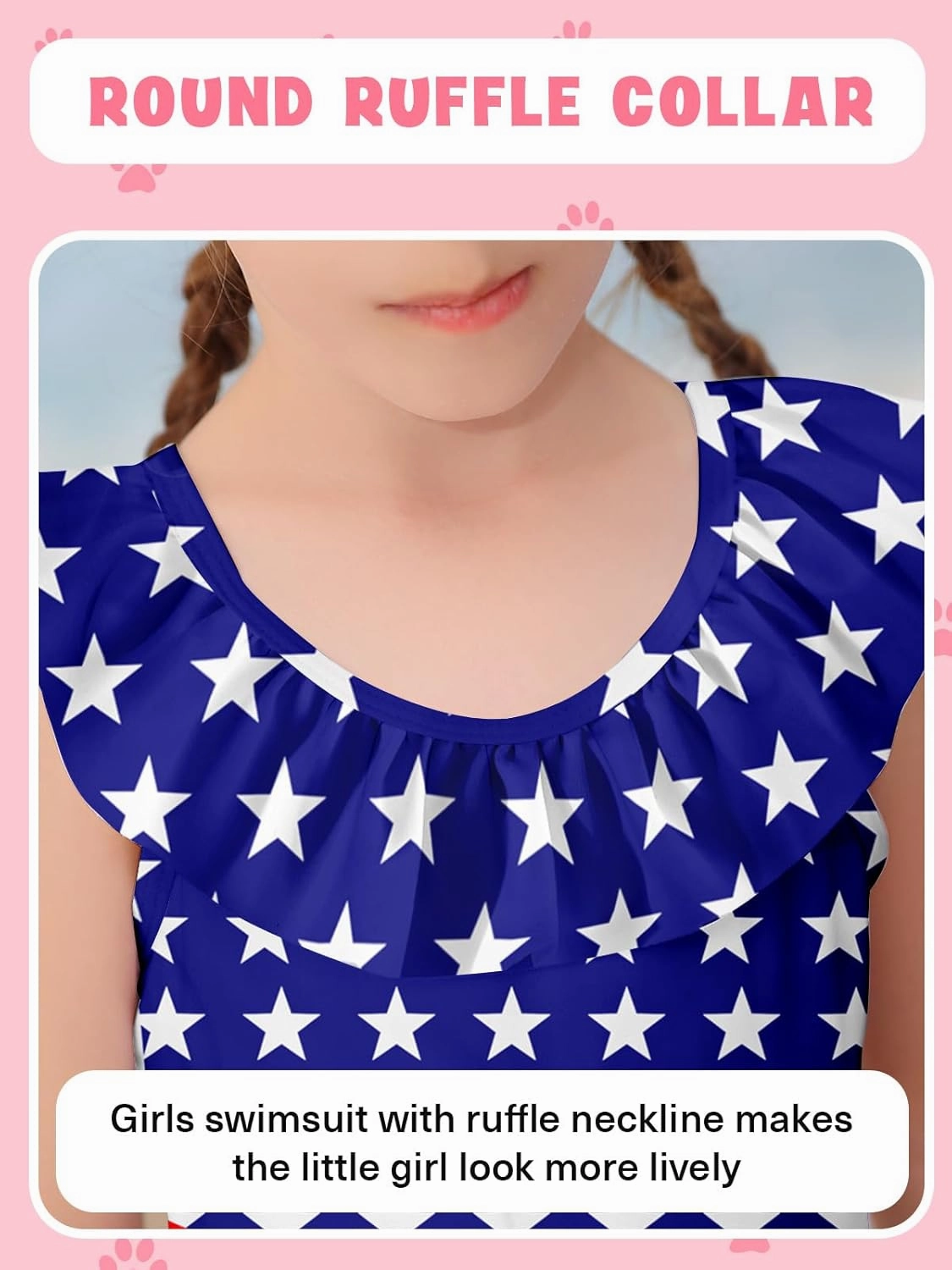 Girls One Piece Swimsuits Toddler Cute Ruffle Bathing Suits Quick Dry Beach Swimwear Size 1-5 Years