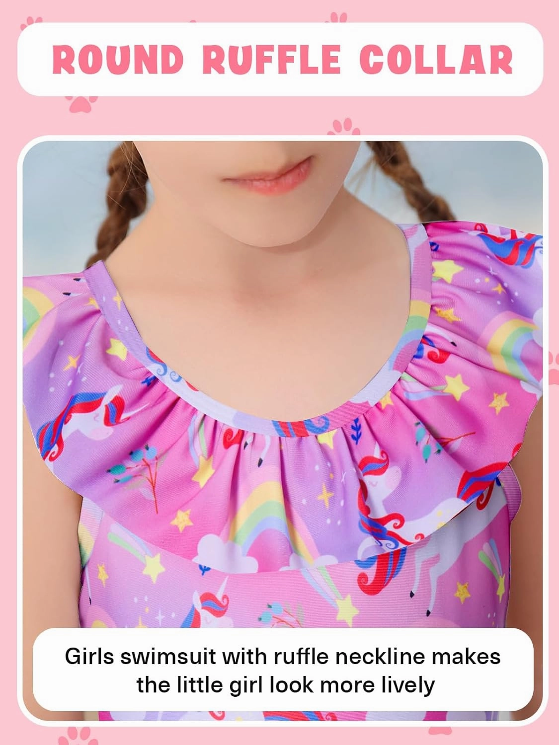 Girls One Piece Swimsuits Toddler Cute Ruffle Bathing Suits Quick Dry Beach Swimwear Size 1-5 Years
