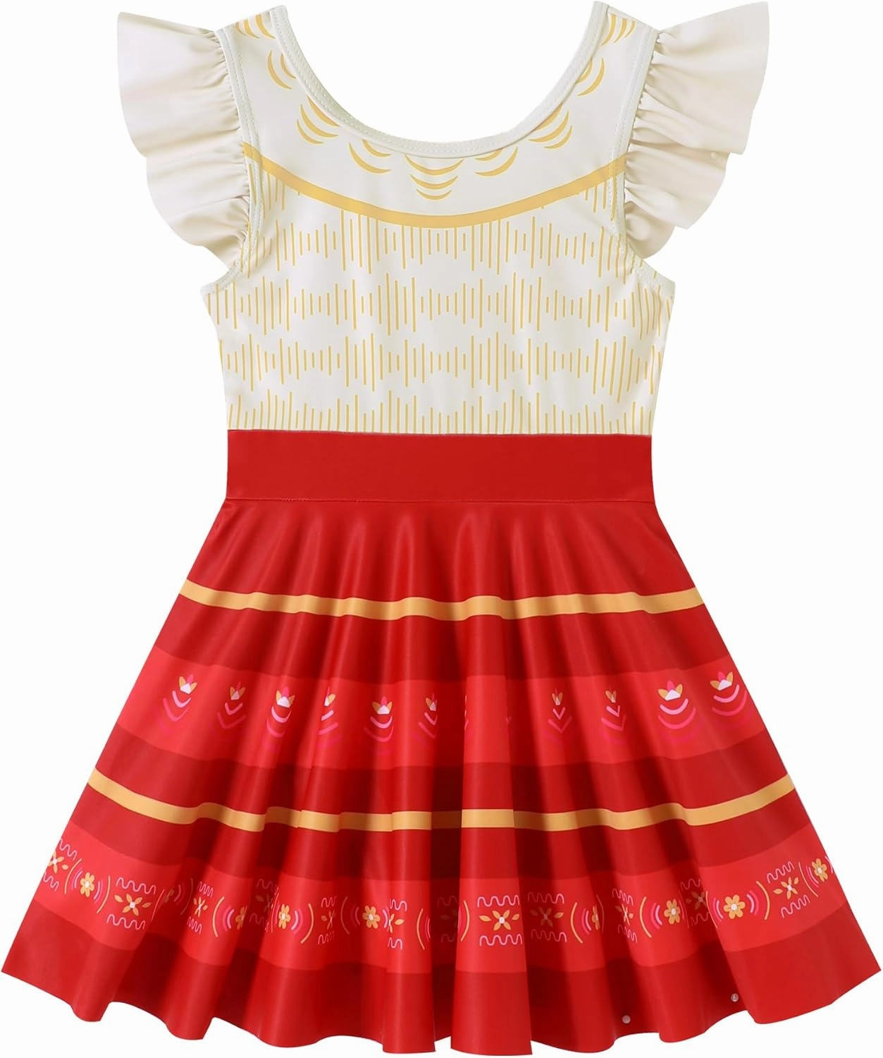 Girls One Piece Swimsuits with Skirt UPF 50  Floral Bright Bathing Suits for 3-10 Years