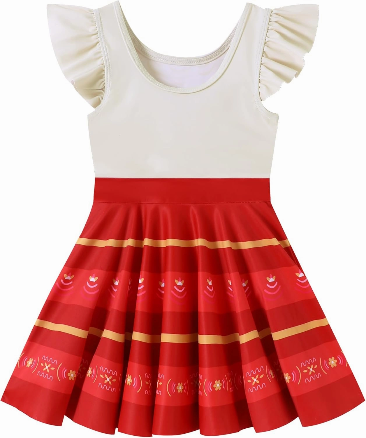 Girls One Piece Swimsuits with Skirt UPF 50  Floral Bright Bathing Suits for 3-10 Years