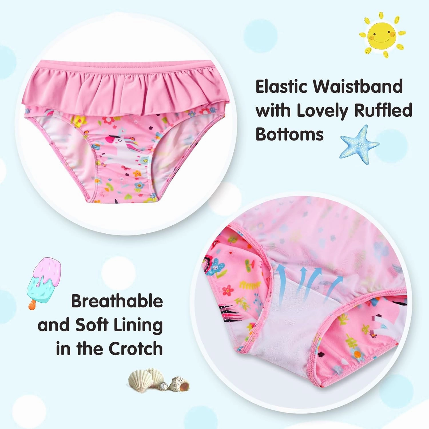 Girls Rash Guard Swimsuit Long Sleeve Tankini Sets Two Pieces Bathing Suit Swimwear UPF 50  Sun Protection