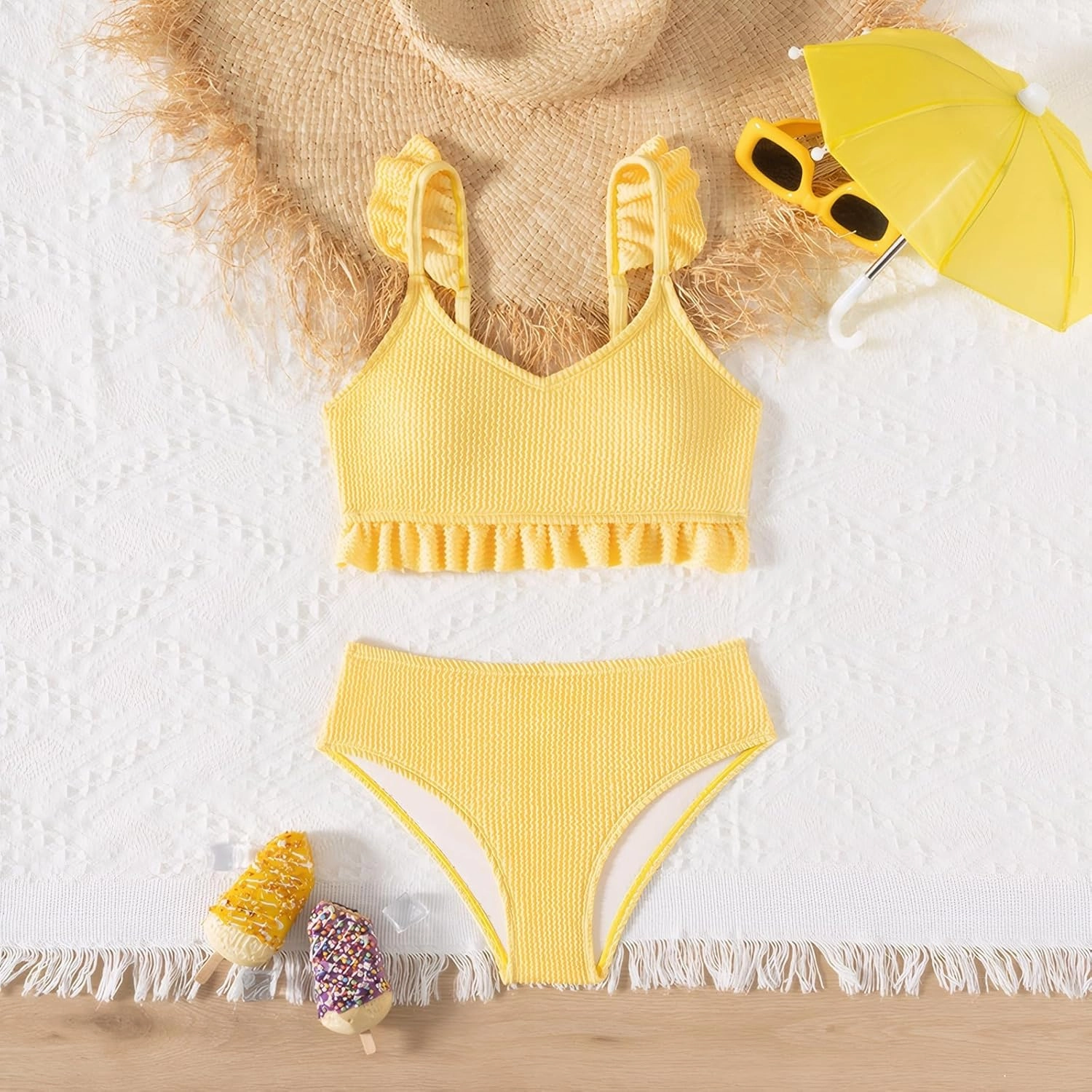 Girls Swimsuit, 2 Piece Bikini Bathing Swimwear 7-16Y