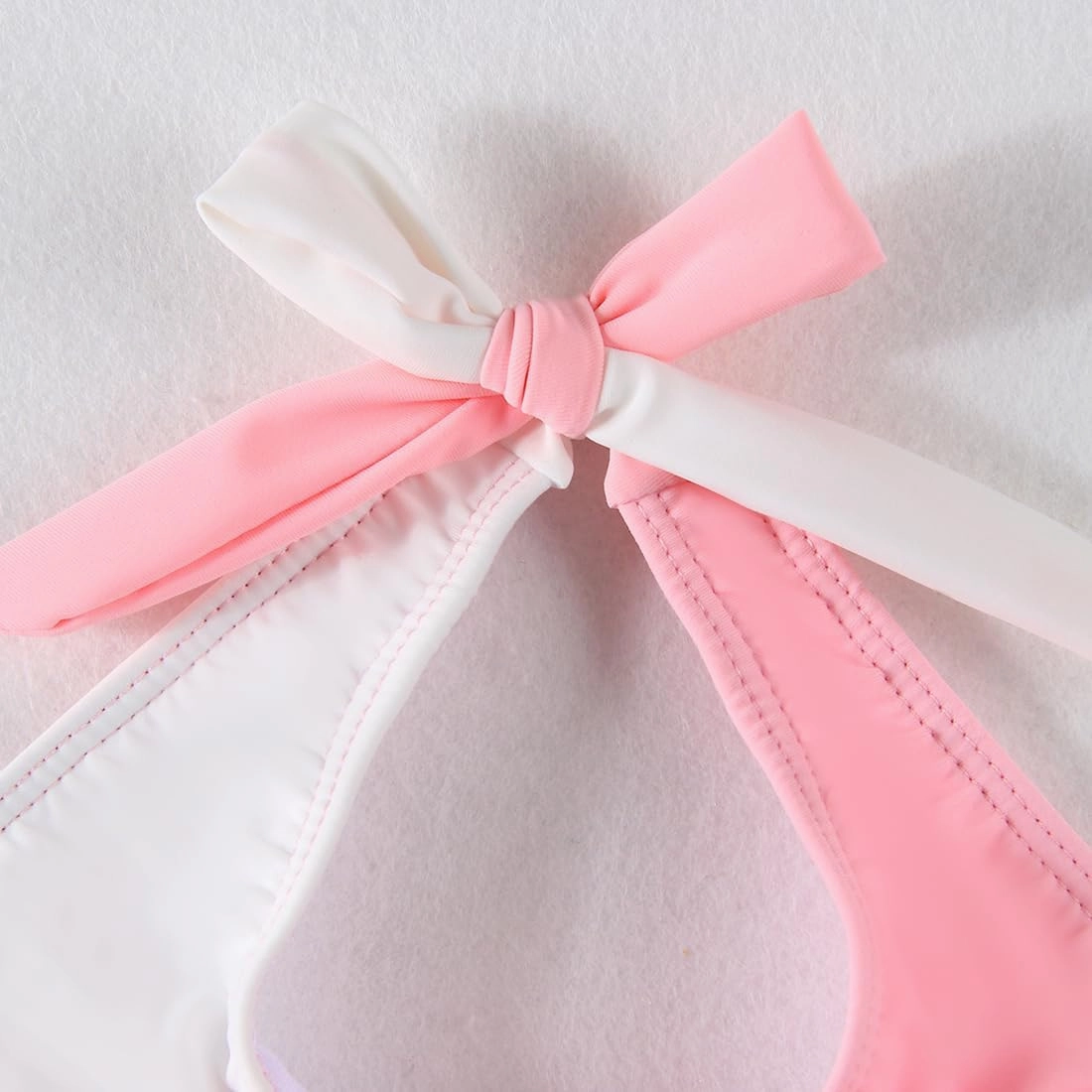 Girls Swimsuit 3 Pcs Bathing Suits Cute Bikini Sets with Solid Color Cover Up Skirt 5-14 Years