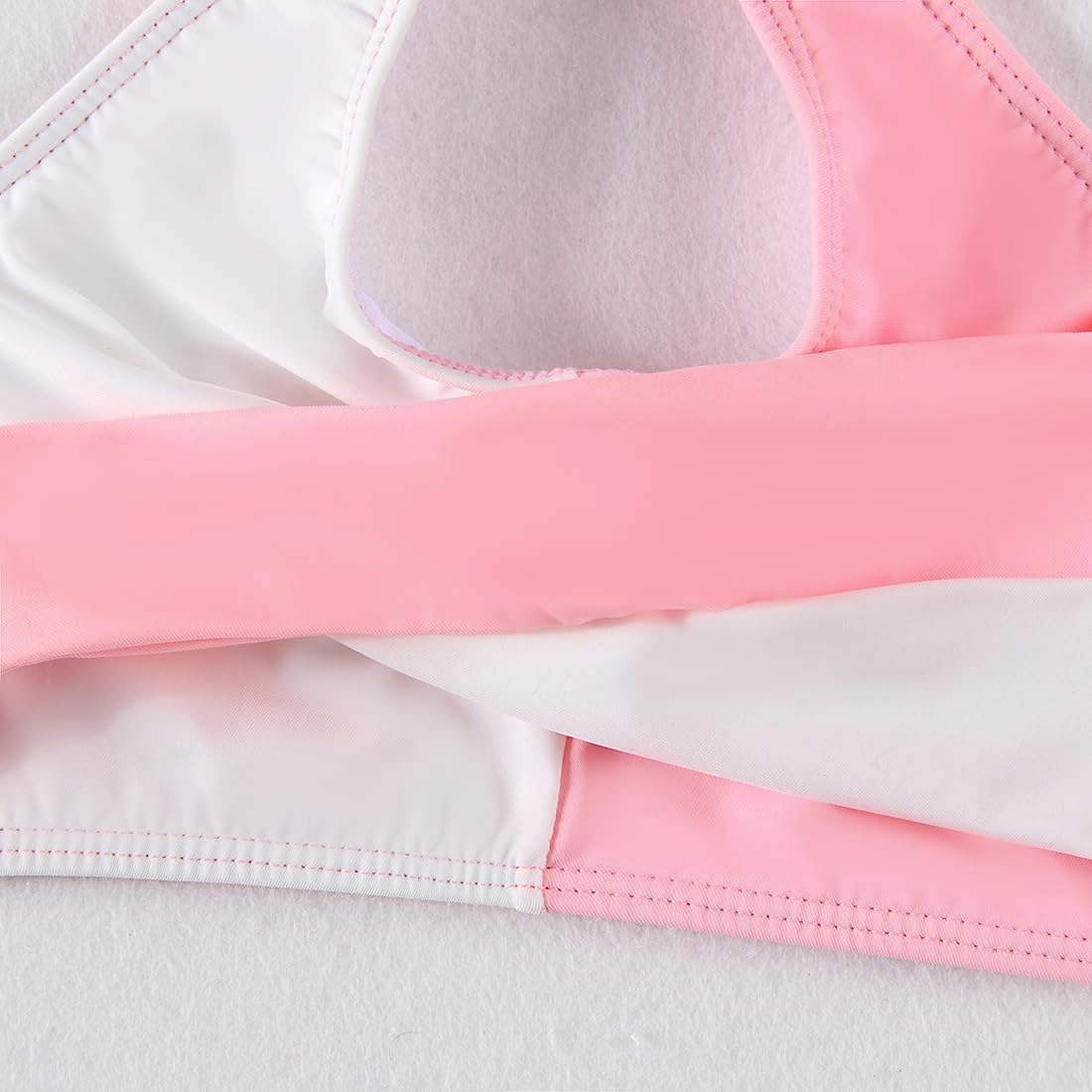 Girls Swimsuit 3 Pcs Bathing Suits Cute Bikini Sets with Solid Color Cover Up Skirt 5-14 Years