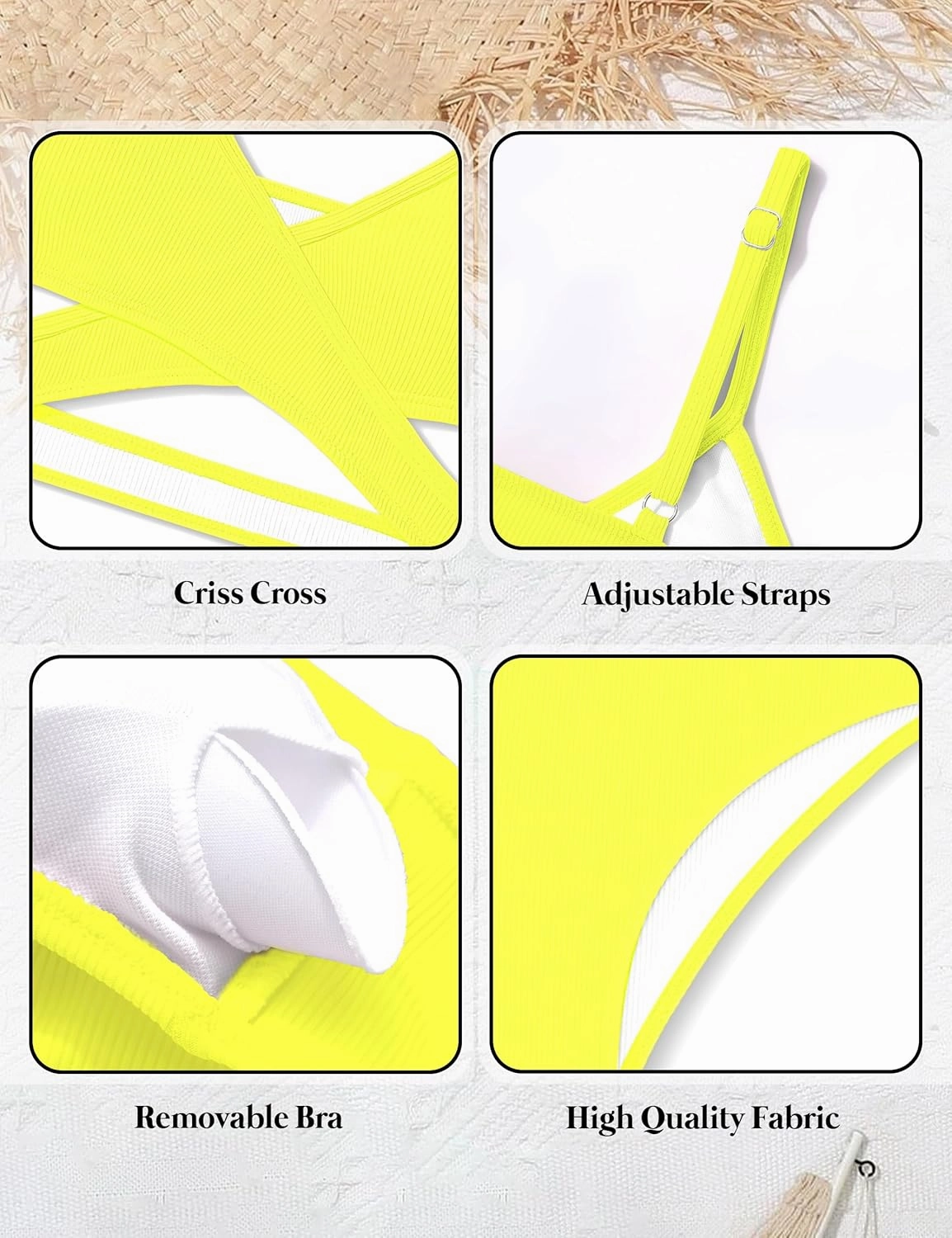 Girls Swimsuit 3 Piece Bathing Suits Criss Cross Color Block Bikini Set with Beach Cover Up Girls' Swimwear 7-16 Years