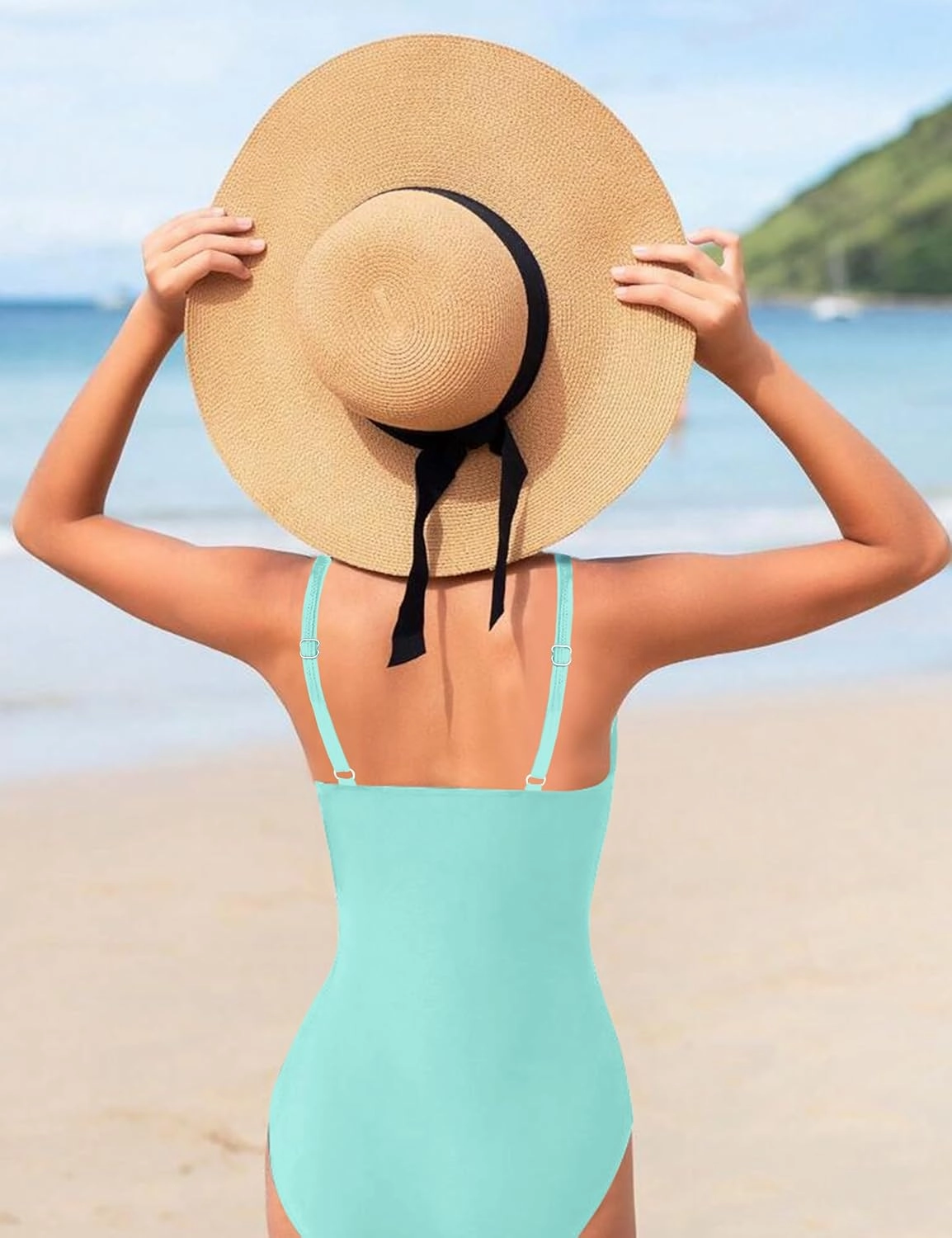 Girls Swimsuit, Adjustable Straps Cut Out One Piece Bathing Suit with Solid Color Cover Up Skirt Girls' Swimwear