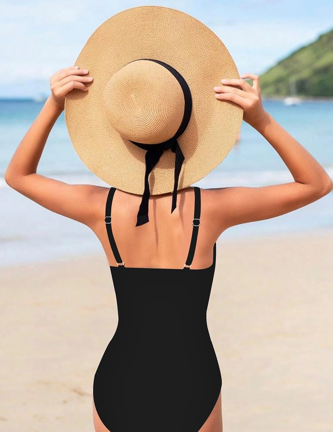 Girls Swimsuit, Adjustable Straps Cut Out One Piece Bathing Suit with Solid Color Cover Up Skirt Girls' Swimwear