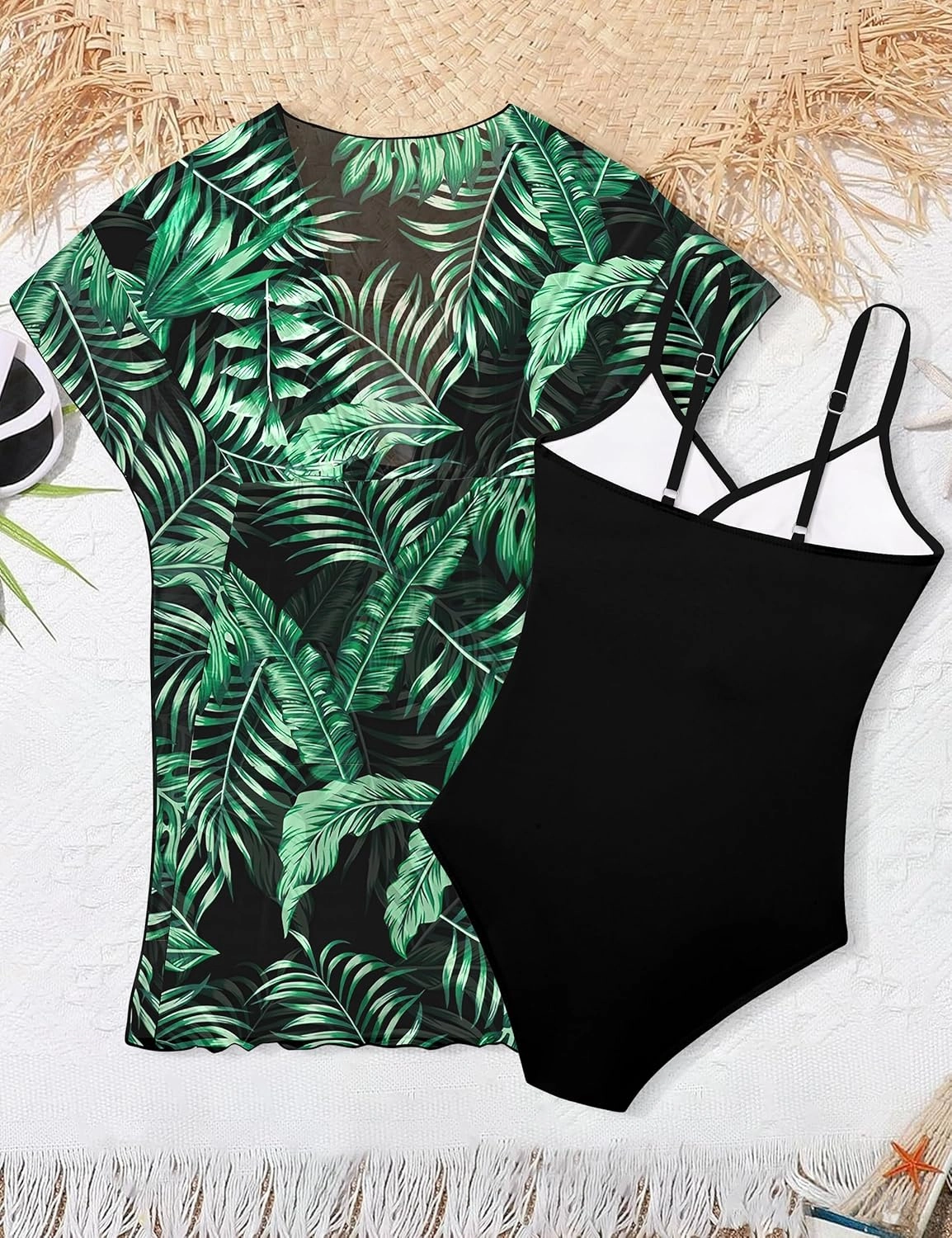 Girls Swimsuit Cutout One-Piece Bathing Suit V-Neck Swimsuits for Teens Cute Swimwear with Drawstring Cover Up 9-18y