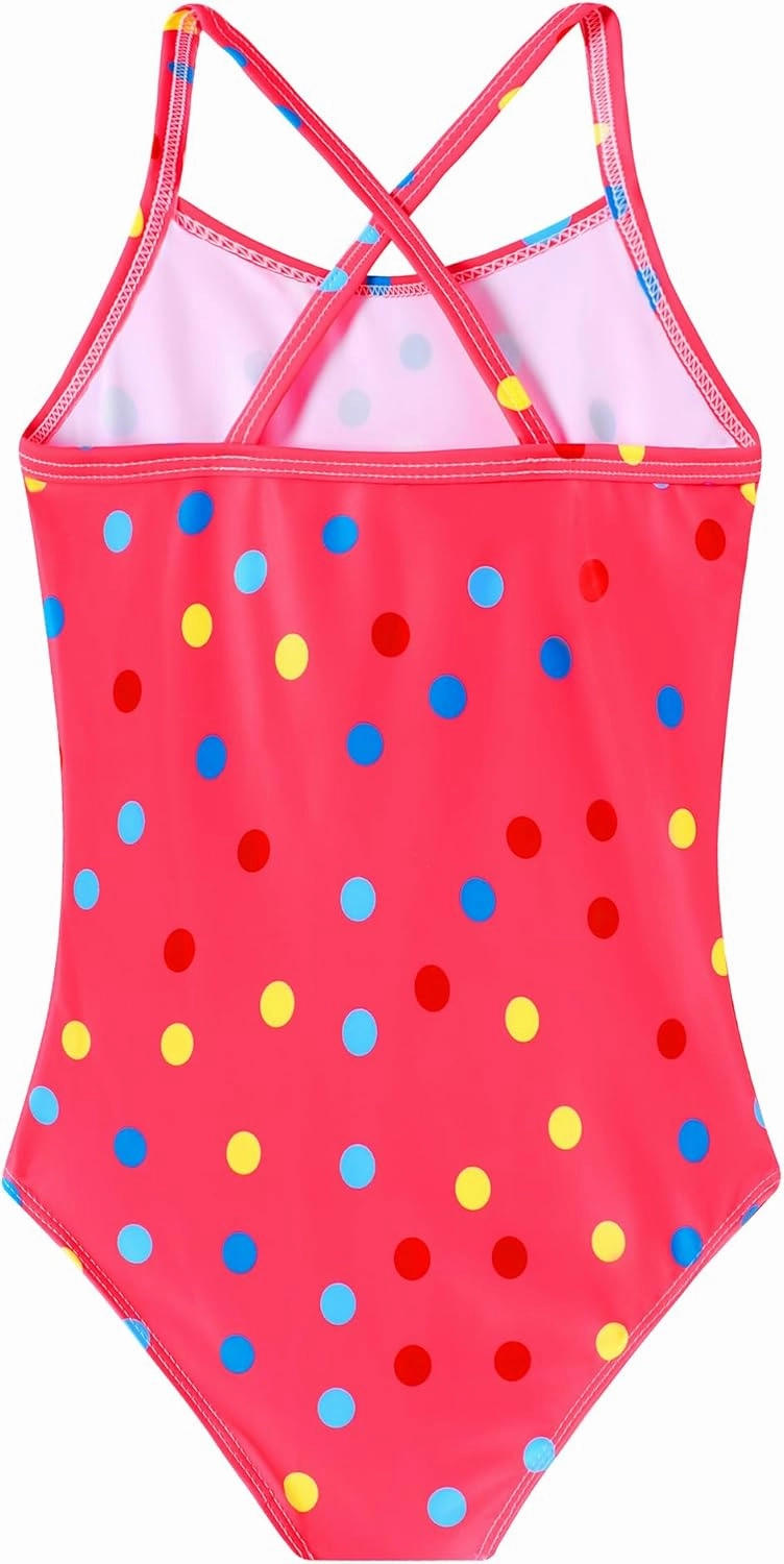 Girls Swimsuit One Piece Bathing Suit Quick Dry Beach Swimwear Cute Cross Shoulder Strap Swimming Suits 2-10 Years