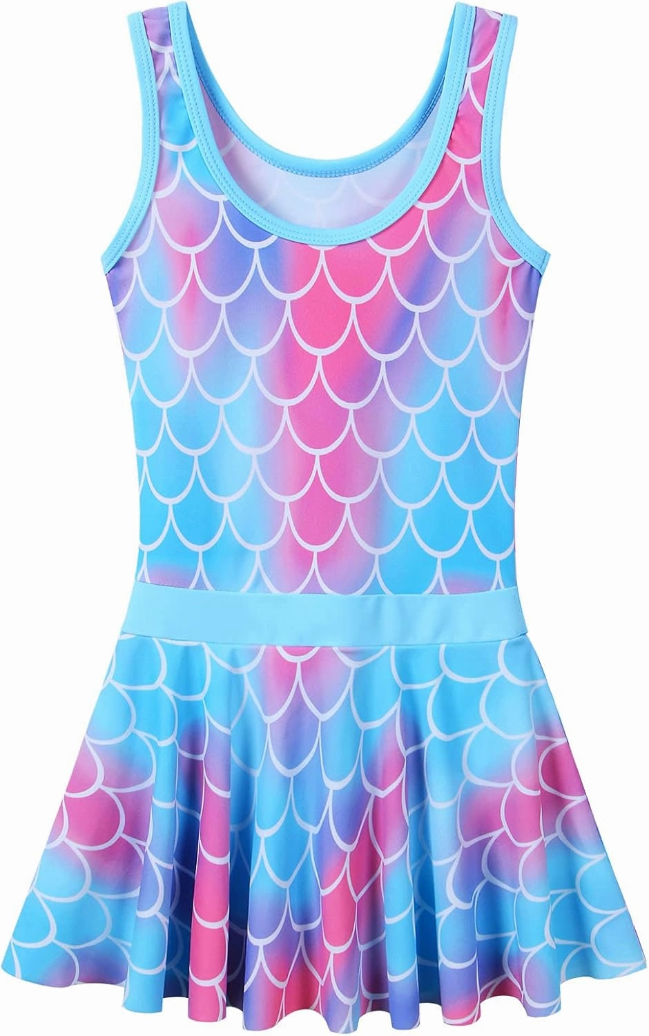 Girls Swimsuit One Piece UPF 50  Floral Skirted Bathing Suit Modest Beach Swim Dress 3-11 Years