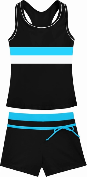 Girls Swimsuits 2 Piece Summer Boyshort Bathing Suit Rash Guard Swimwear for Kids Child Beach with Sun Protection