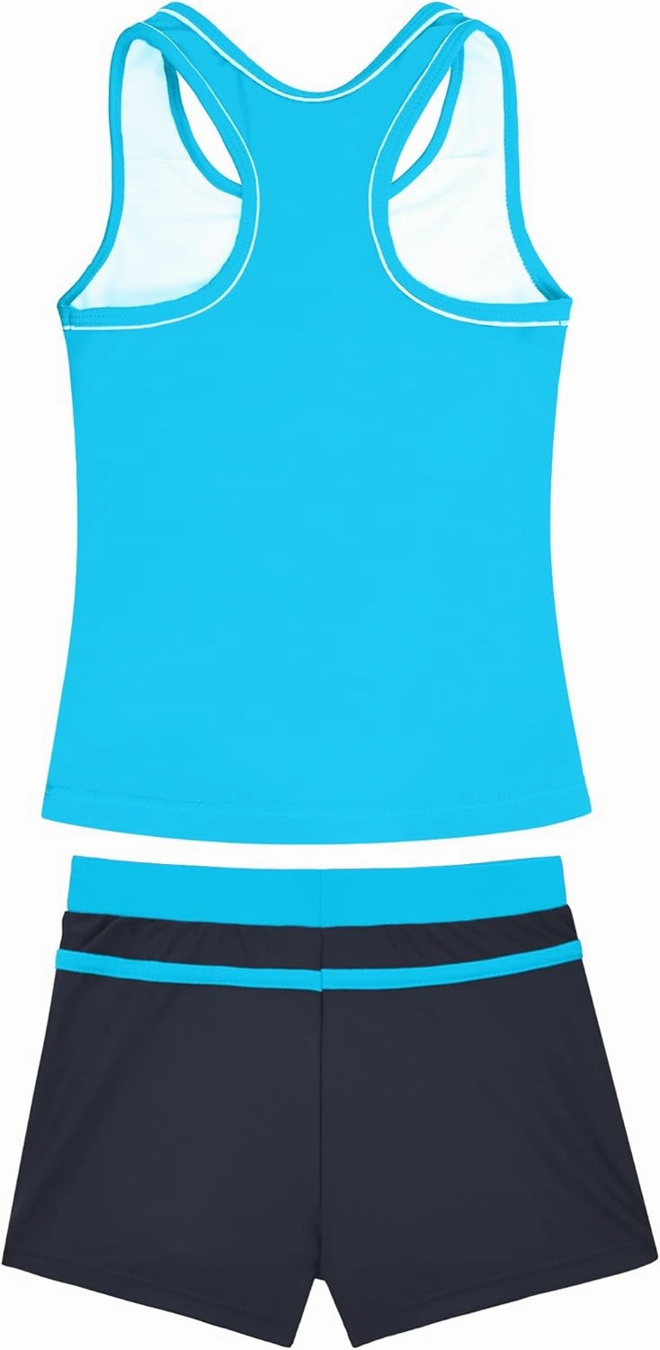 Girls Swimsuits 2 Piece Summer Boyshort Bathing Suit Rash Guard Swimwear for Kids Child Beach with Sun Protection