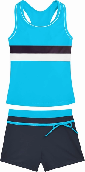 Girls Swimsuits 2 Piece Summer Boyshort Bathing Suit Rash Guard Swimwear for Kids Child Beach with Sun Protection