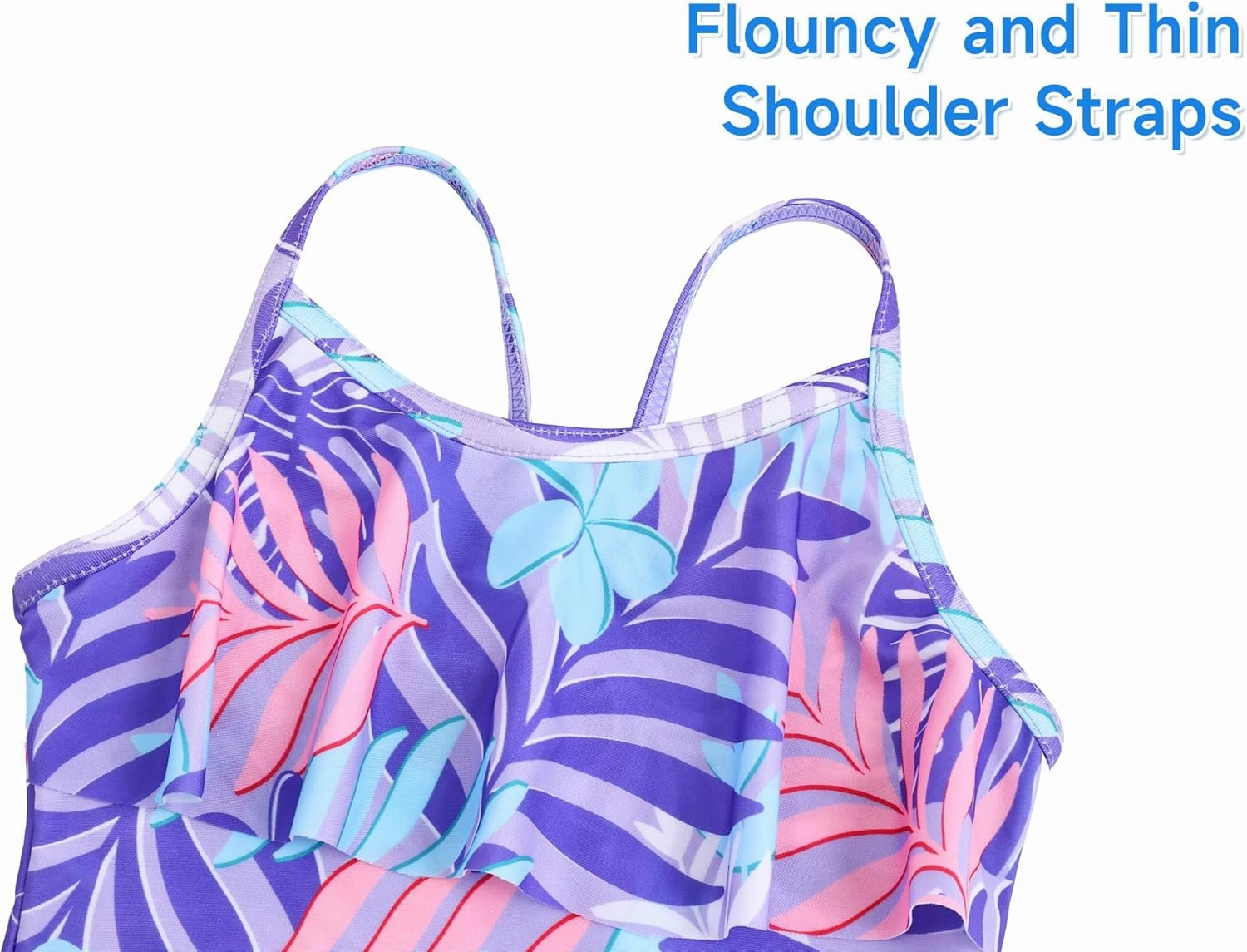 Girls Tankini Swimsuit 2-Piece Ruffle Bathing Suits UPF50  Kids Beach Sport Swimwear Sets
