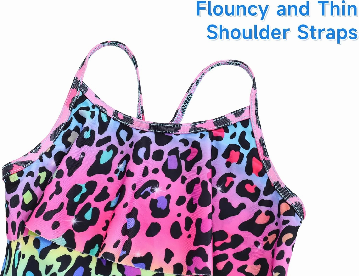 Girls Tankini Swimsuit 2-Piece Ruffle Bathing Suits UPF50  Kids Beach Sport Swimwear Sets