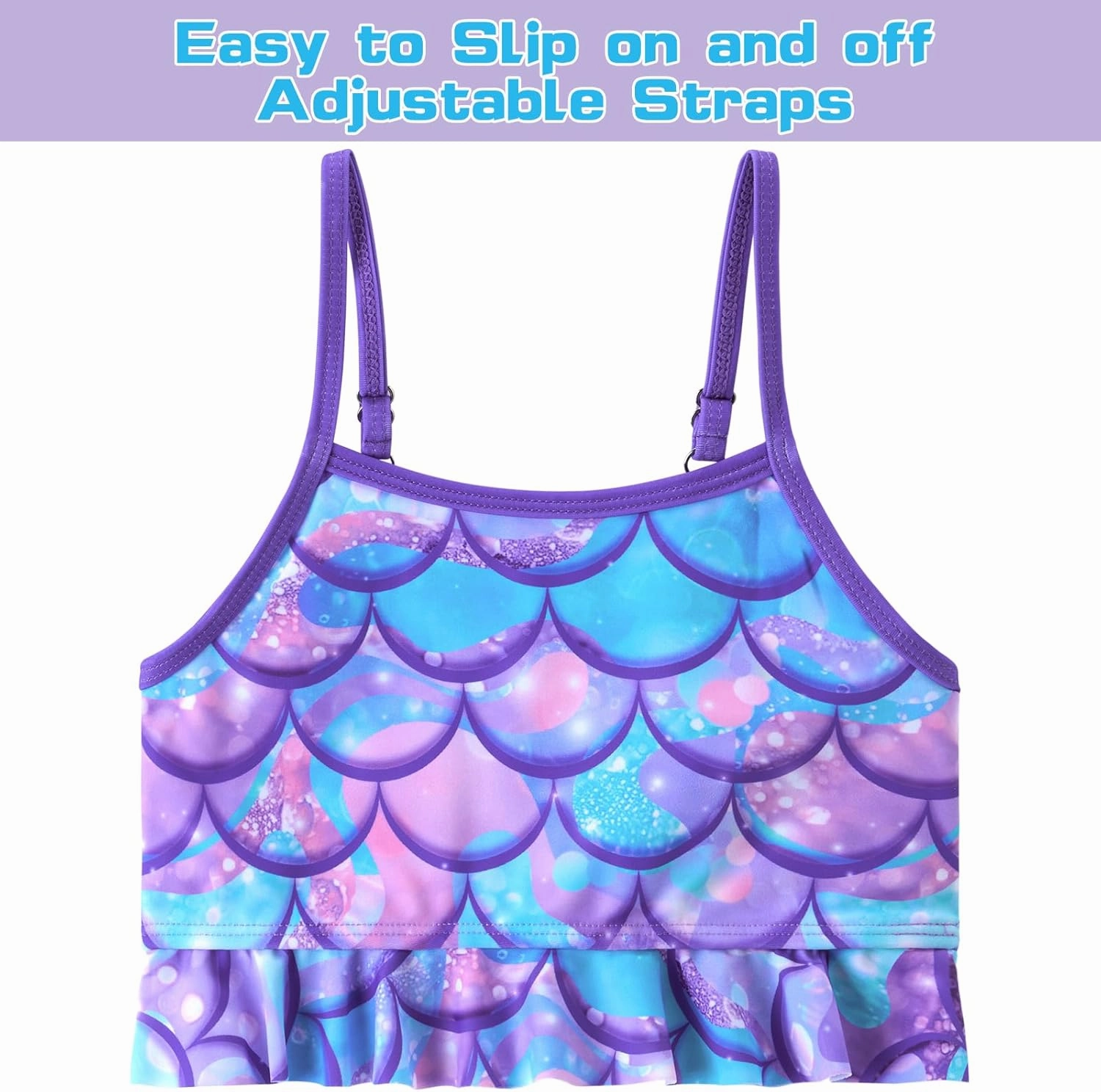 Girls Tankini Swimsuit 2 Pieces Mermaid Bathing Suit Little Girls Summer Beach Rash Guard Swimwear for 3-6 Years