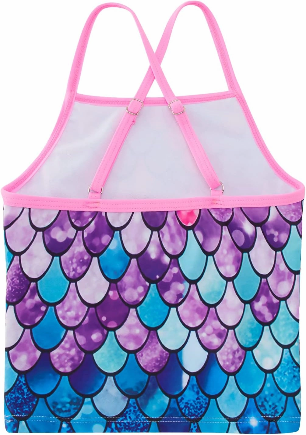 Girls Tankini Swimsuit Two Piece Bathing Suit with Adjustable Strap 3-13 Years