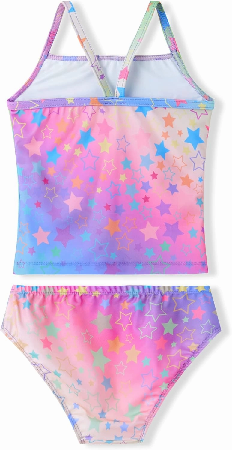Girls Tankinis Two Pieces Swimsuits Hawaiian Beach Sport Bathing Suit Set for 2-12 Years Old Kids