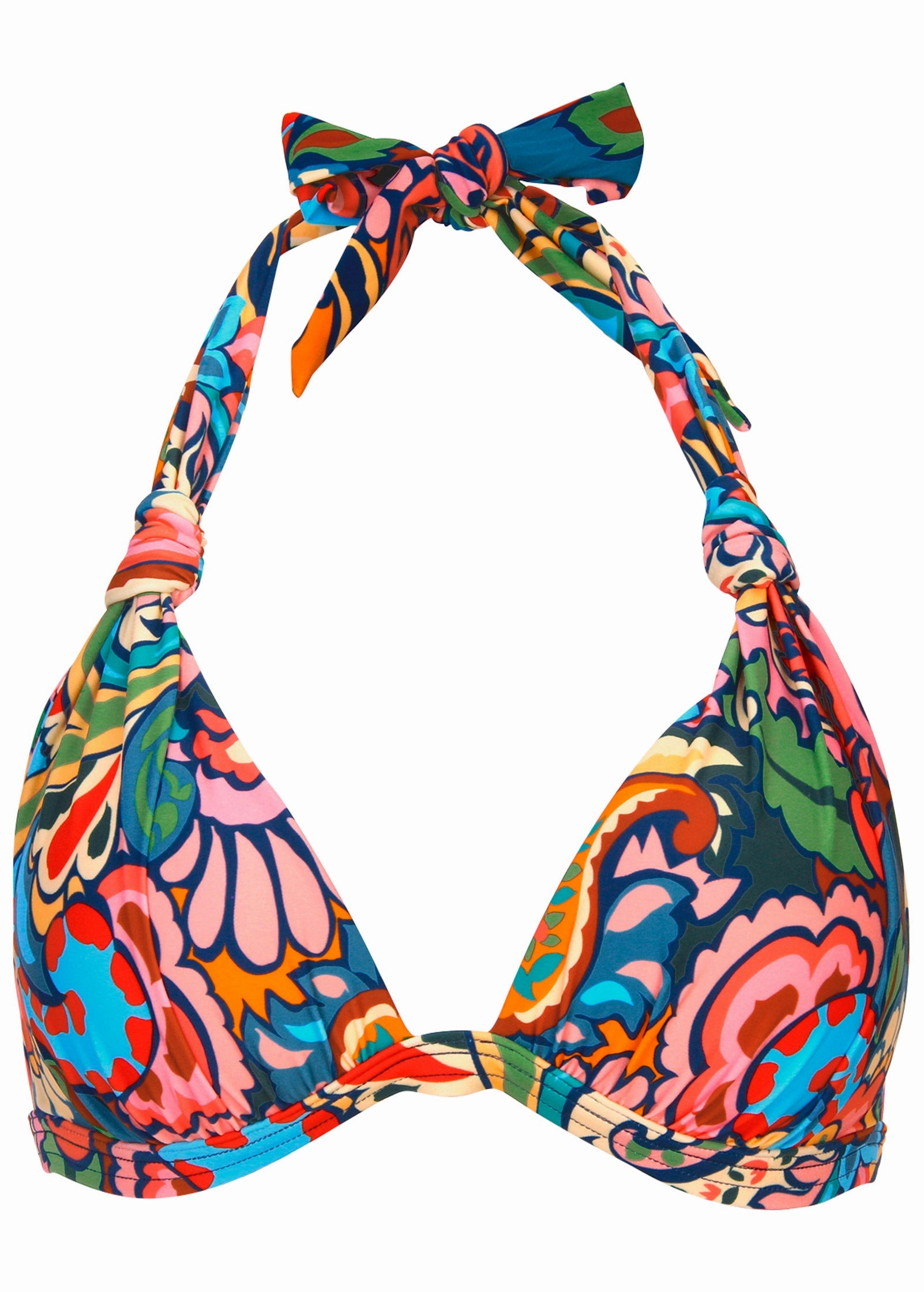 Goddess Push-Up Halter Top - Fiesta Paisley