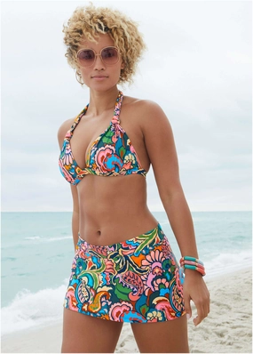 Goddess Push-Up Halter Top - Fiesta Paisley