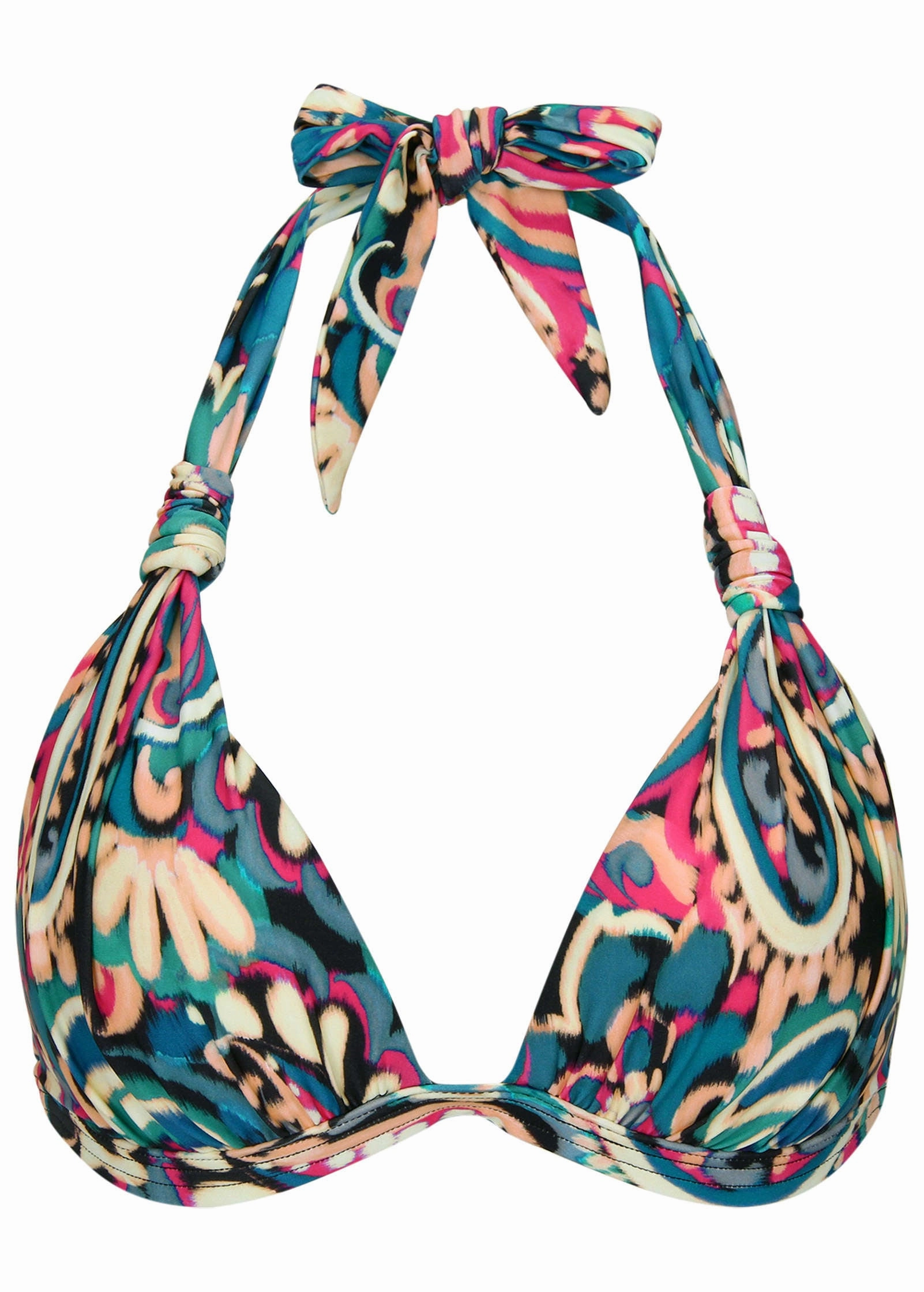 Goddess Push-Up Halter Top - Fuzzy Paisley