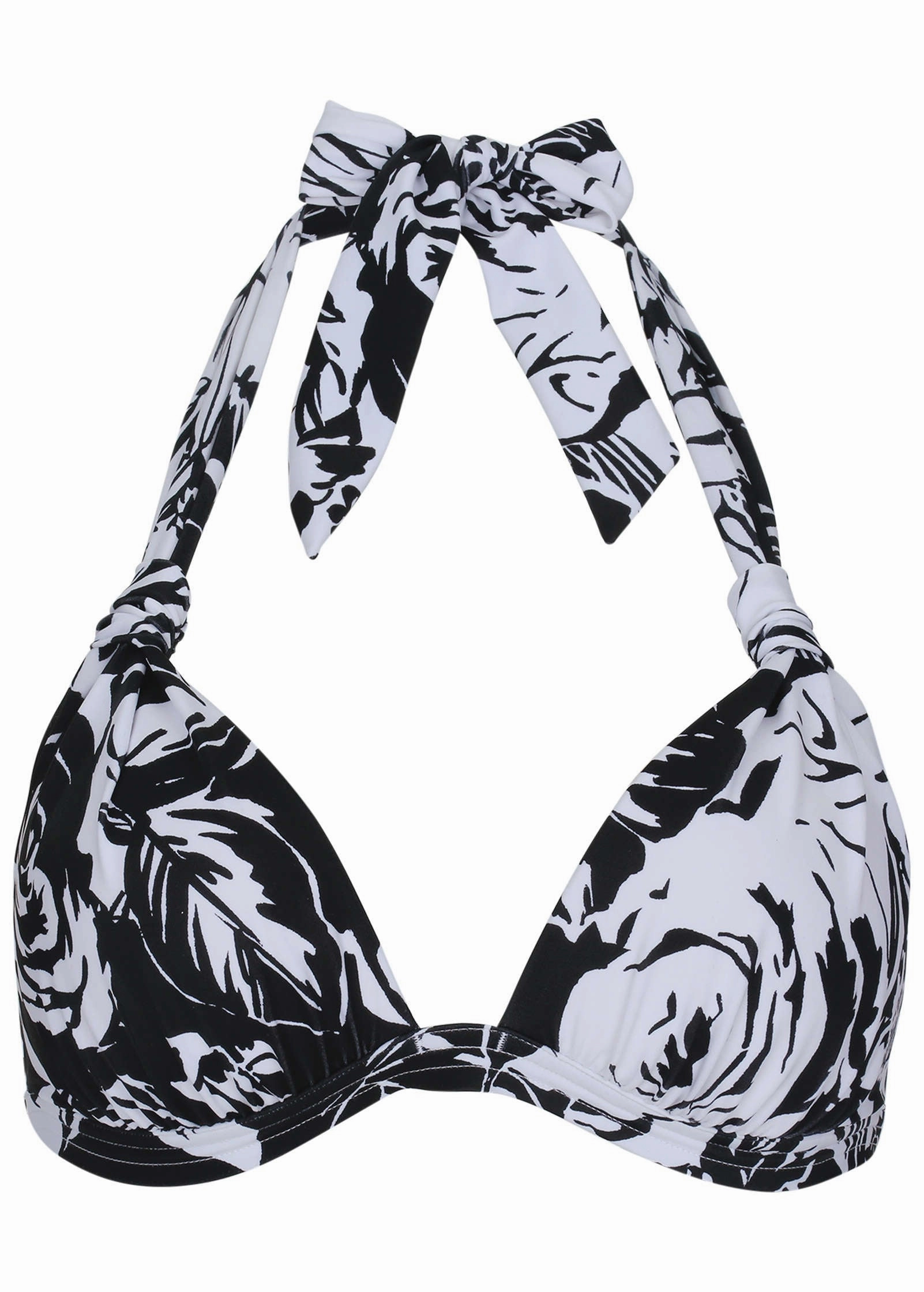 Goddess Push-Up Halter Top - Inverted Roses
