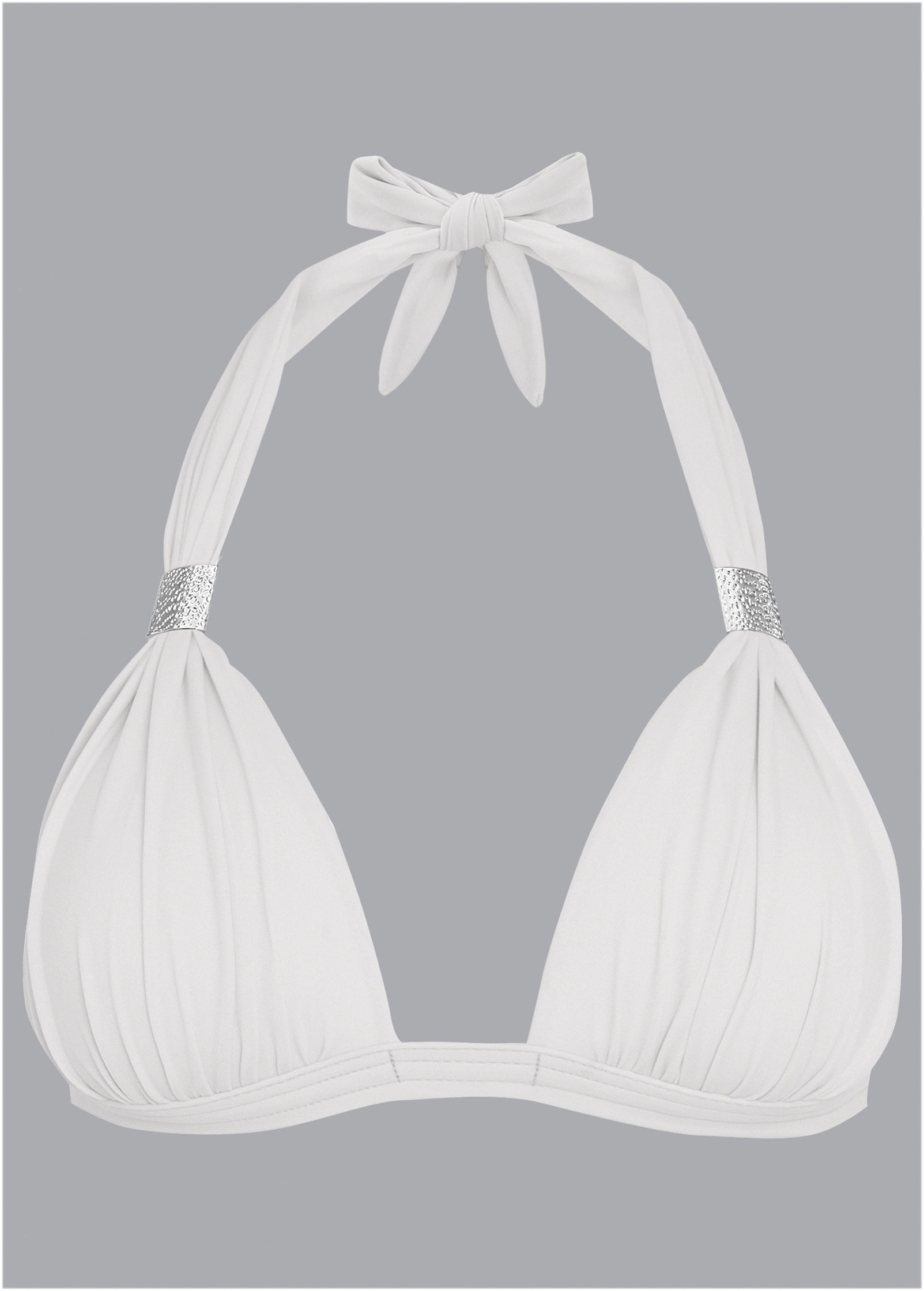 Goddess Push-Up Halter Top  - Pearl White