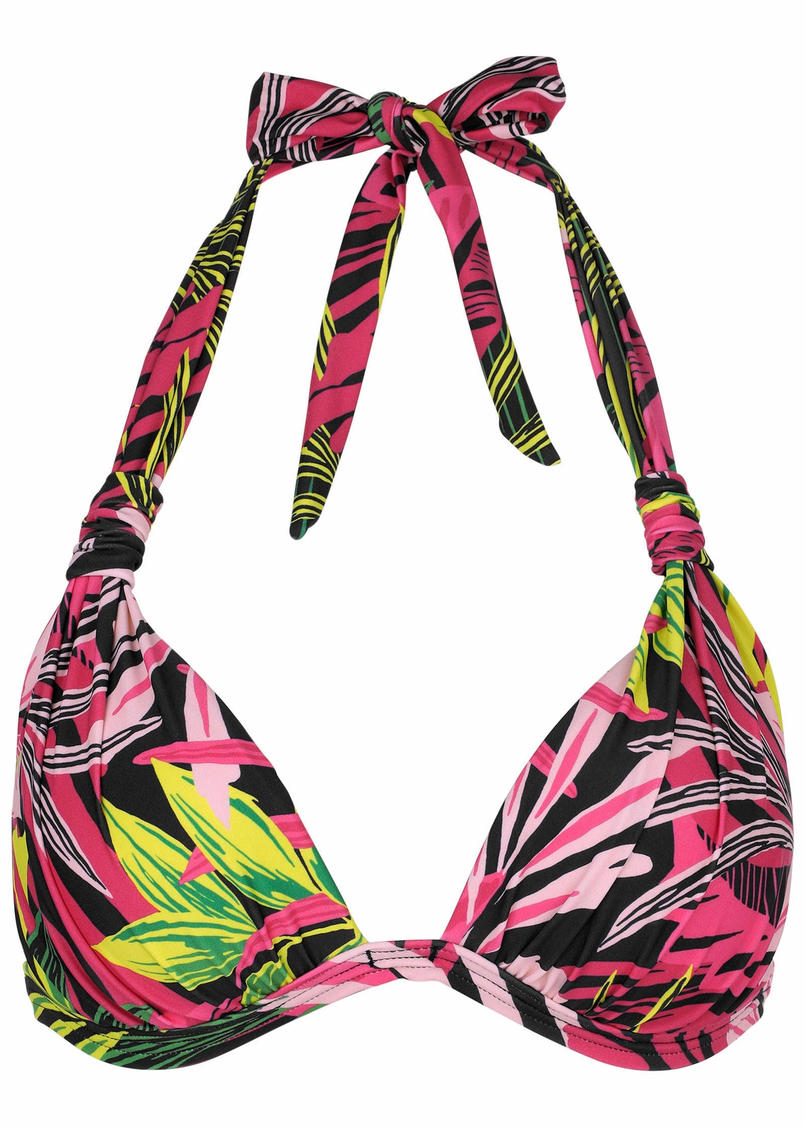 Goddess Push-Up Halter Top - Polynesian Palm