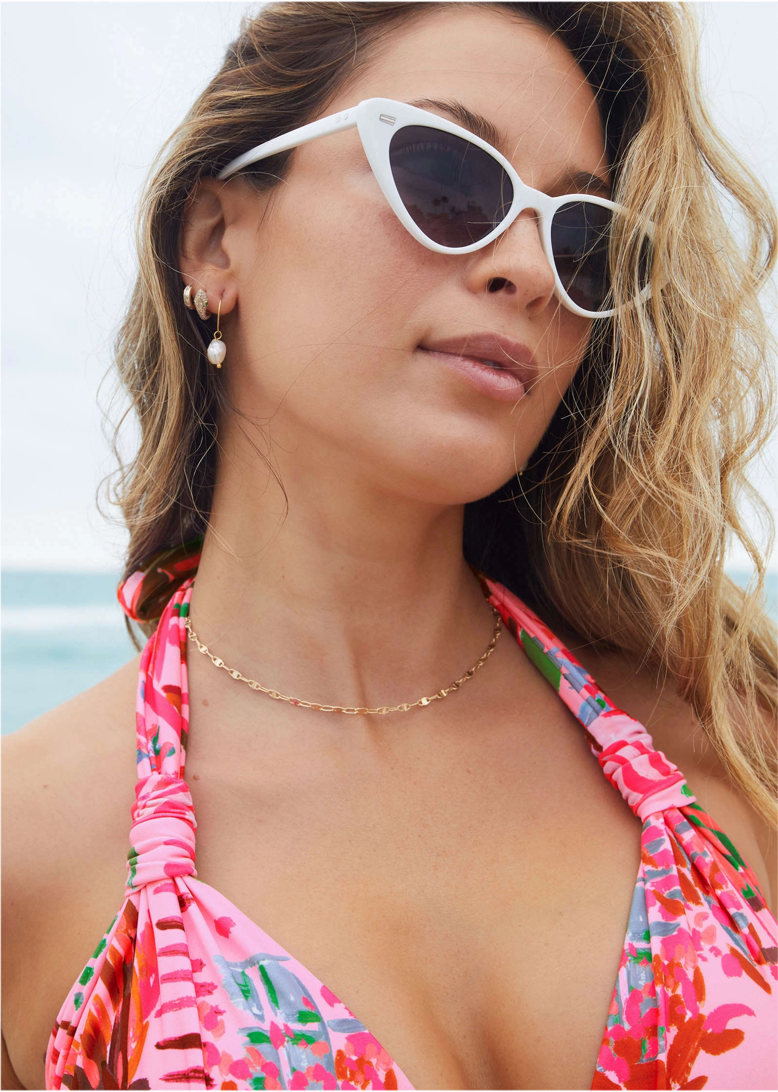 Goddess Push-Up Halter Top - Seaside Escape