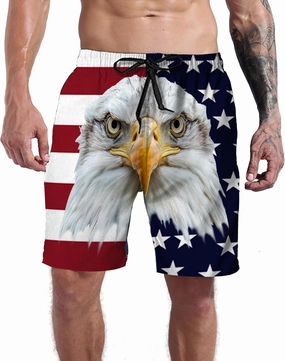 Goodstoworld Men's Novelty Swimtrunks Quick Dry 3D Printed Mesh Lining Beach Board Shorts with Pockets S-4XL