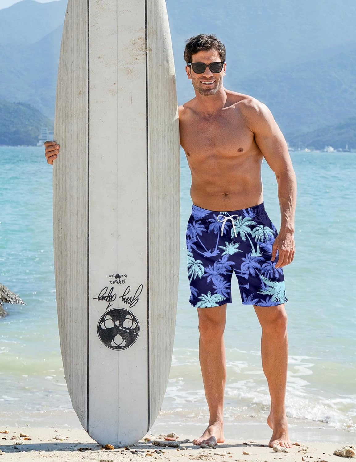 Goodstoworld Mens Swim Trunks with Compression Liner 9'' Inseam Quick Dry Swimsuit Shorts M-3XL