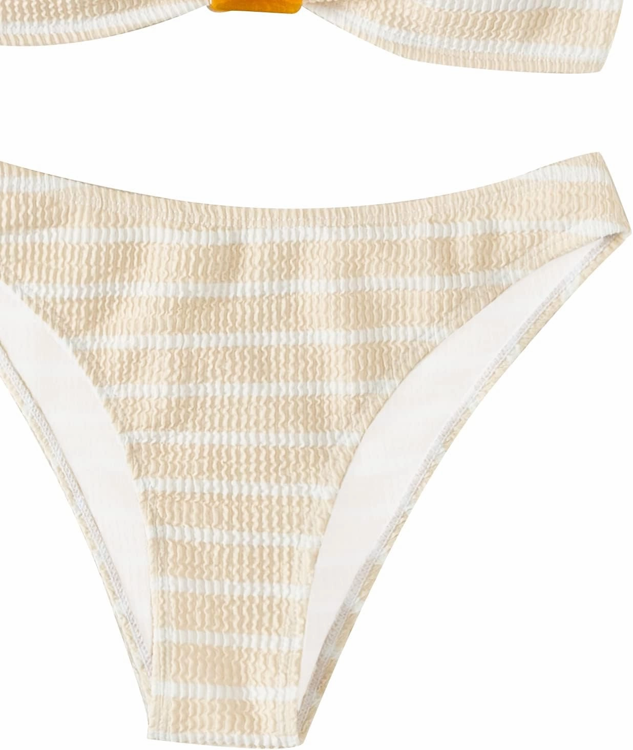 GORGLITTER Women's 2 Piece Strapless Swimsuit Striped Bandeau High Waisted Thong Bikini Set Bathing Suit