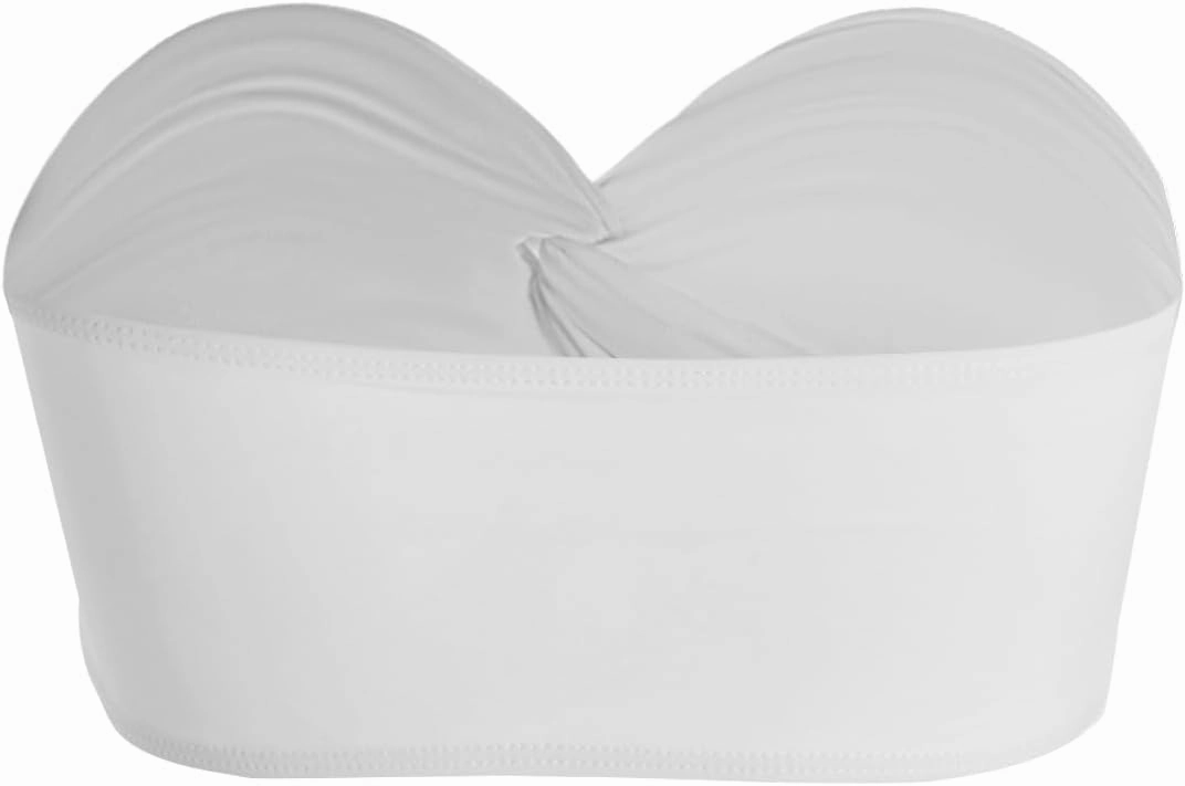 GORGLITTER Women's Strapless Bandeau Bikini Top Twist Front Swimsuit Bra