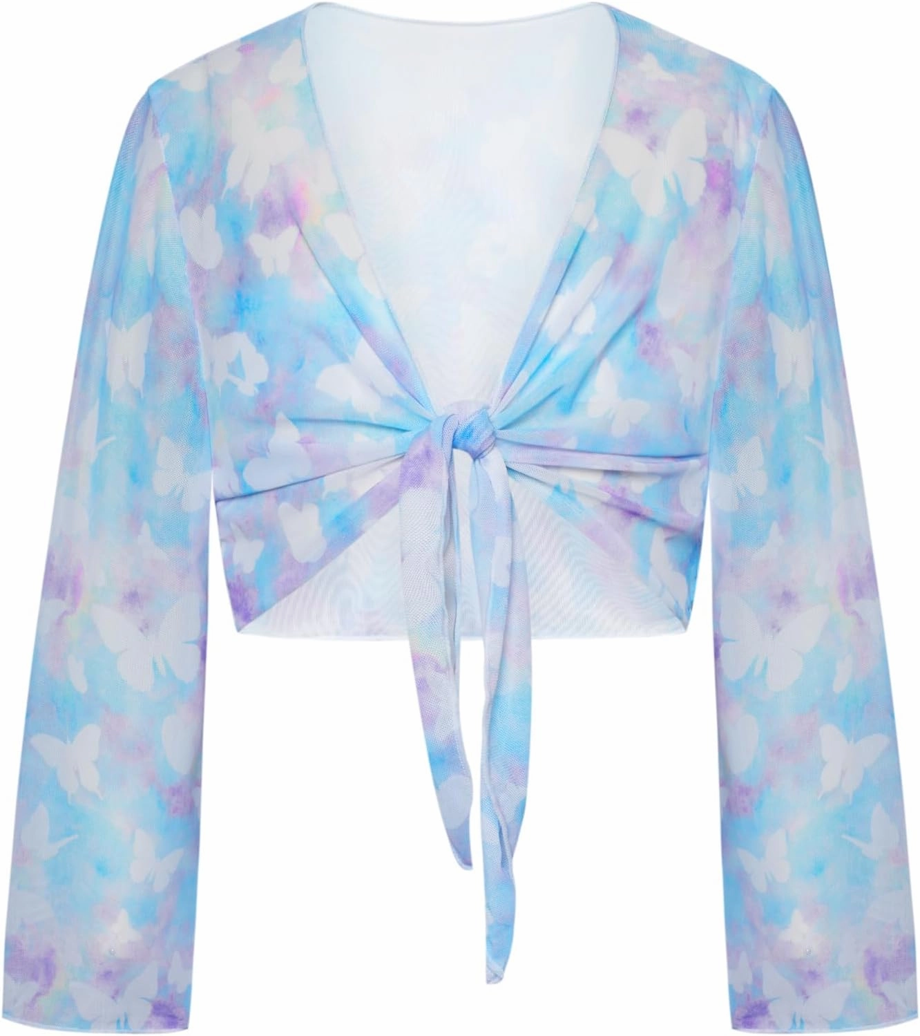GRACE KARIN Girls Bathing Suit Adjustable Taniki Swimsuit Tie Front 4 Piece Bikini Set with Kimono Cover Up 6-14