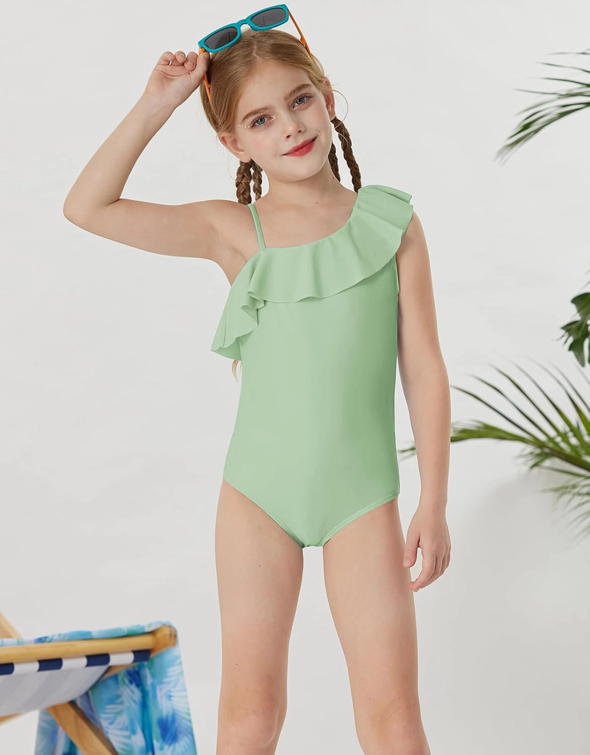 GRACE KARIN Girls One Piece Swimsuits with Mesh Skirt Bathing Suit Swimwear 6-14Y