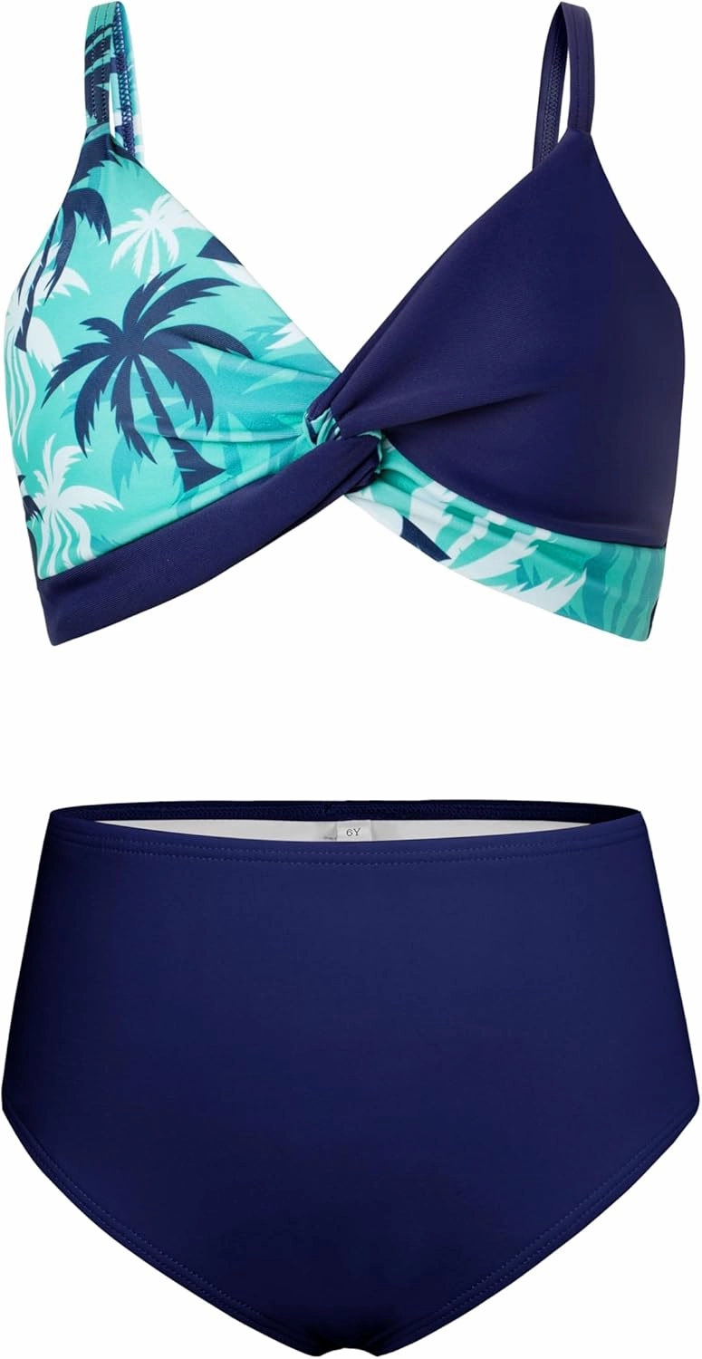 GRACE KARIN Teen Girls Bathing Suits Kids 4 Piece Long Sleeve Swimsuit Kimono Up Pants Bikini Tankini Set Swimwear