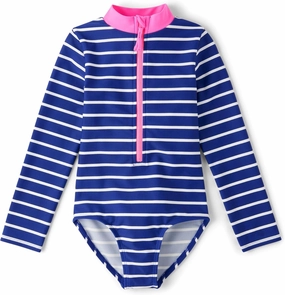 Gymboree Girls' and Toddler Long Sleeve Rashguard One Piece Swimsuit