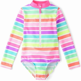 Gymboree Girls' and Toddler Long Sleeve Rashguard One Piece Swimsuit