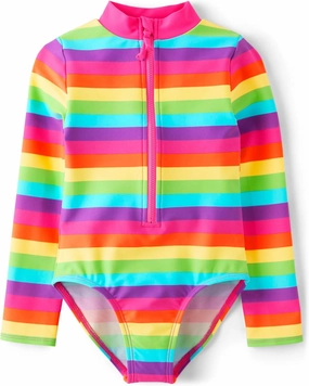Gymboree Girls' and Toddler Long Sleeve Rashguard One Piece Swimsuit