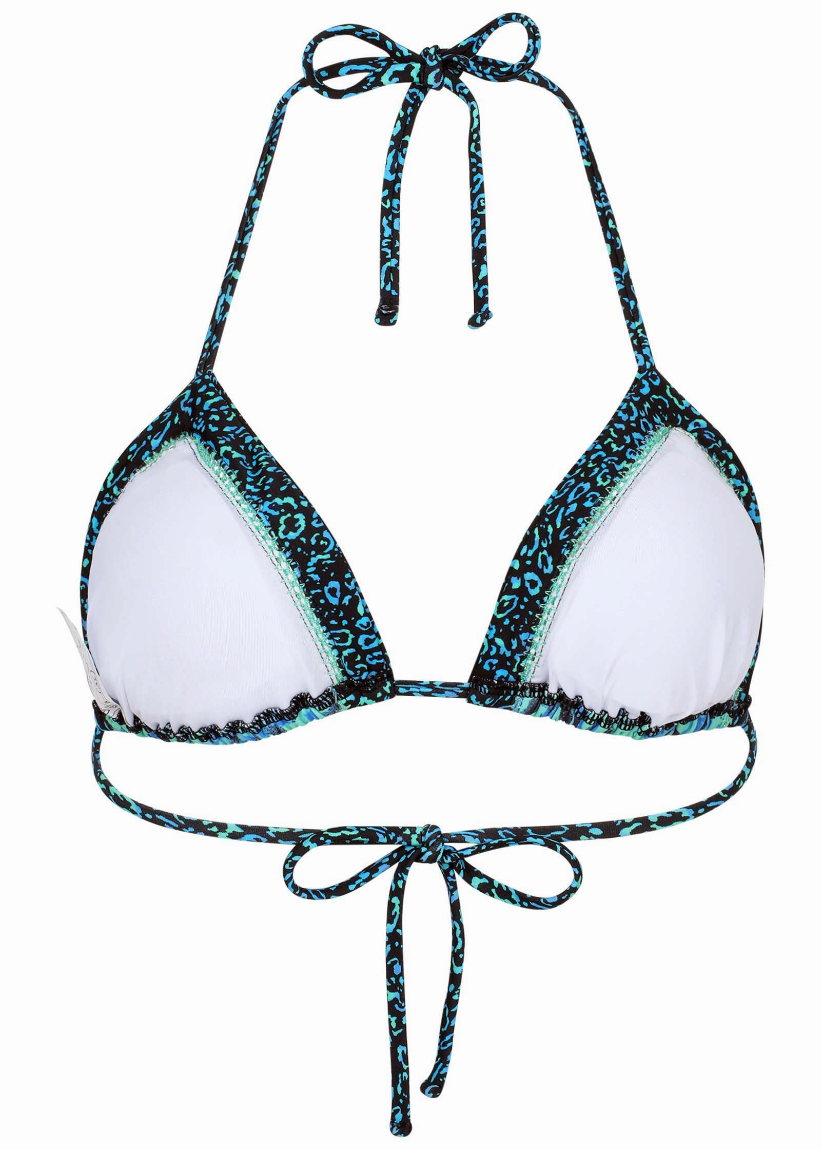 Hamptons Diamond Stitch Triangle Top - Cool Leopard Combo