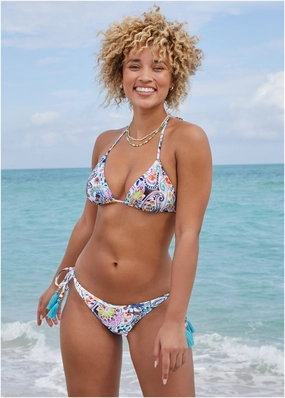 Hamptons Diamond Stitch Triangle Top - Fiesta Floral