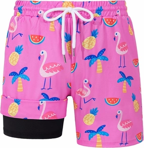 HASMES Boys Swim Trunks with Compression Liner Kids Bathing Suit Quick Dry Board Shorts Swimsuit for Teen 5-14Y
