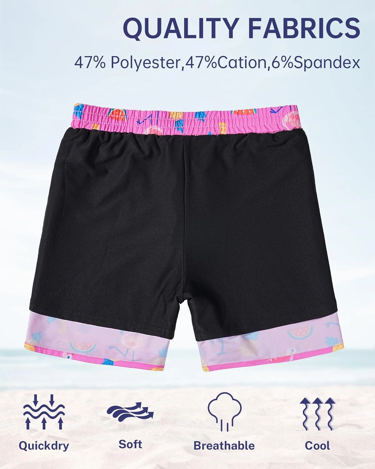 HASMES Boys Swim Trunks with Compression Liner Kids Bathing Suit Quick Dry Board Shorts Swimsuit for Teen 5-14Y