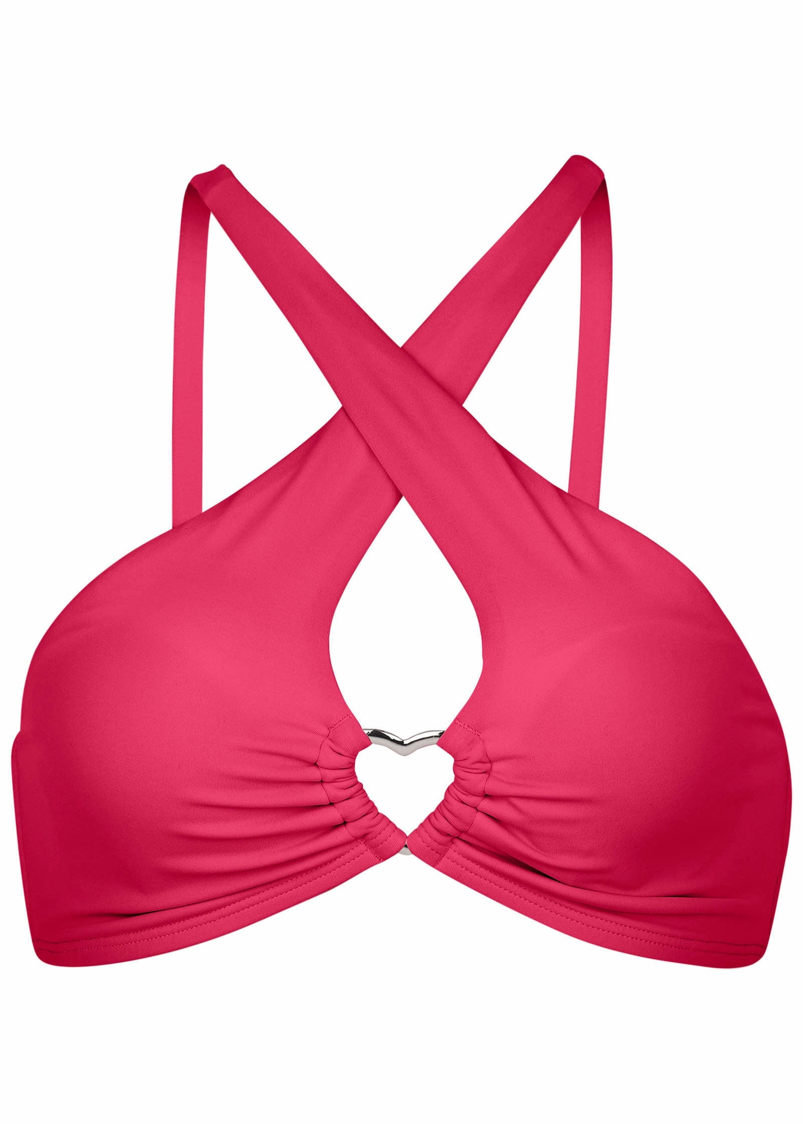 Heart Cross Halter Top - Raspberry
