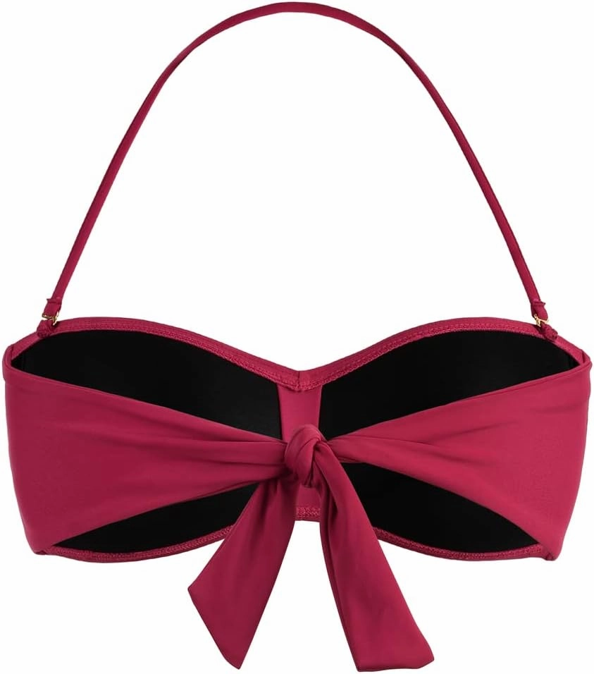 Hilor Women's Strapless Bandeau Bikini Top Halter Swimsuits Twist Push Up Bathing Suits Swim Tops