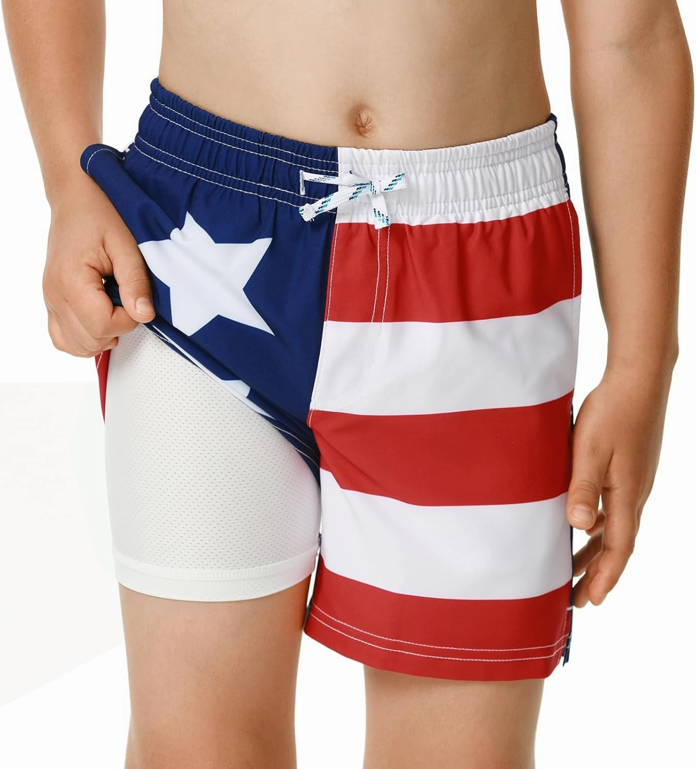 HODOSPORTS Boys Swim Trunks with Compression Liner Swimwear Bathing Suits Swim Shorts with Pockets