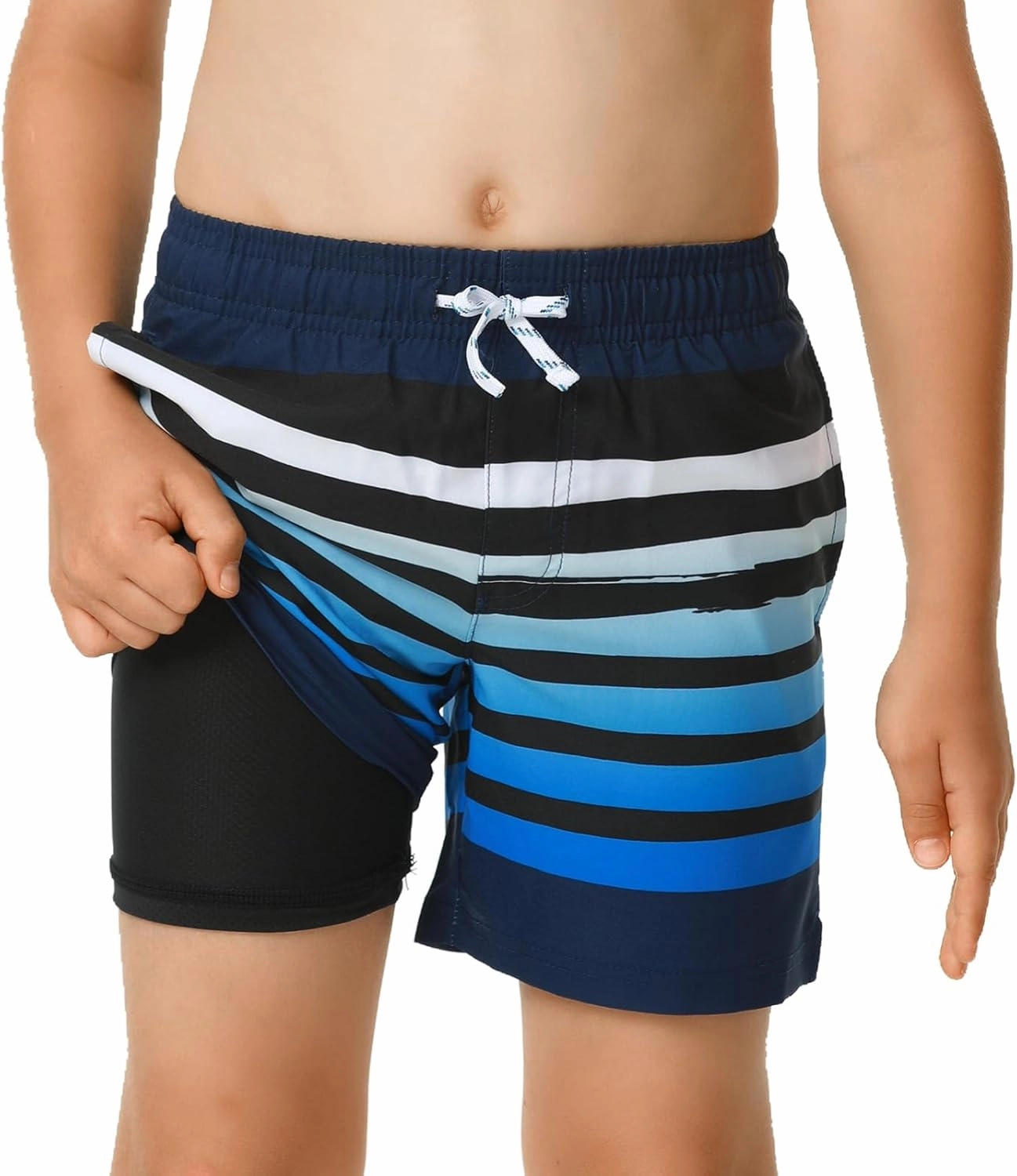 HODOSPORTS Boys Swim Trunks with Compression Liner Swimwear Bathing Suits Swim Shorts with Pockets