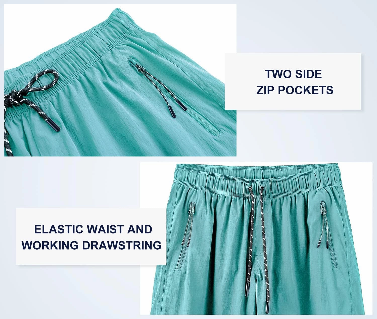 HODOSPORTS Mens No Liner Swim Trunks Quick-Dry with Zipper Pockets
