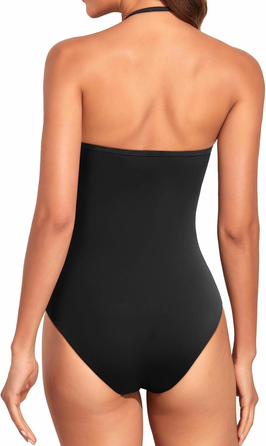 Holipick Women Tummy Control One Piece Swimsuits Strapless Bandeau Bathing Suits Slimming Halter Swimwear