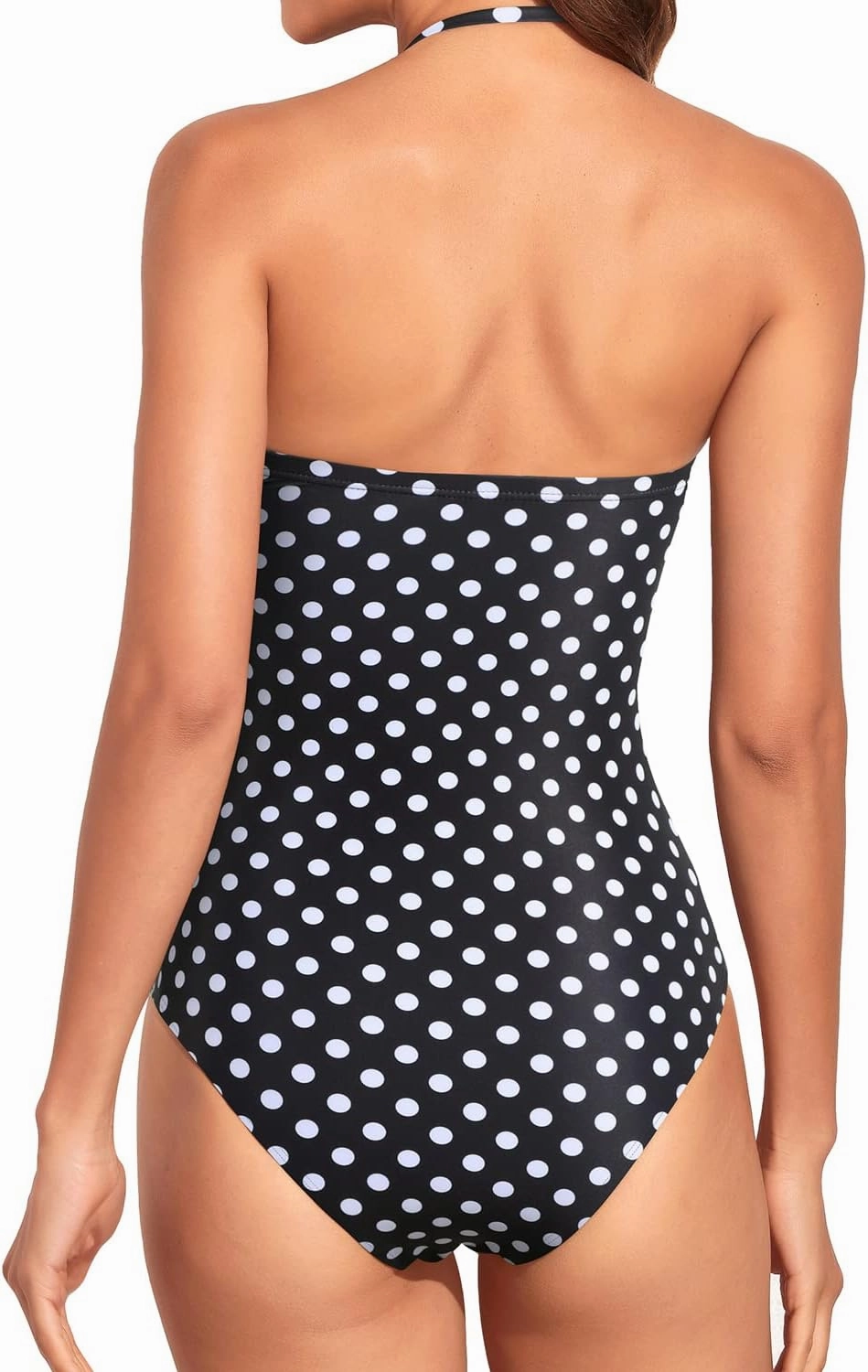 Holipick Women Tummy Control One Piece Swimsuits Strapless Bandeau Bathing Suits Slimming Halter Swimwear